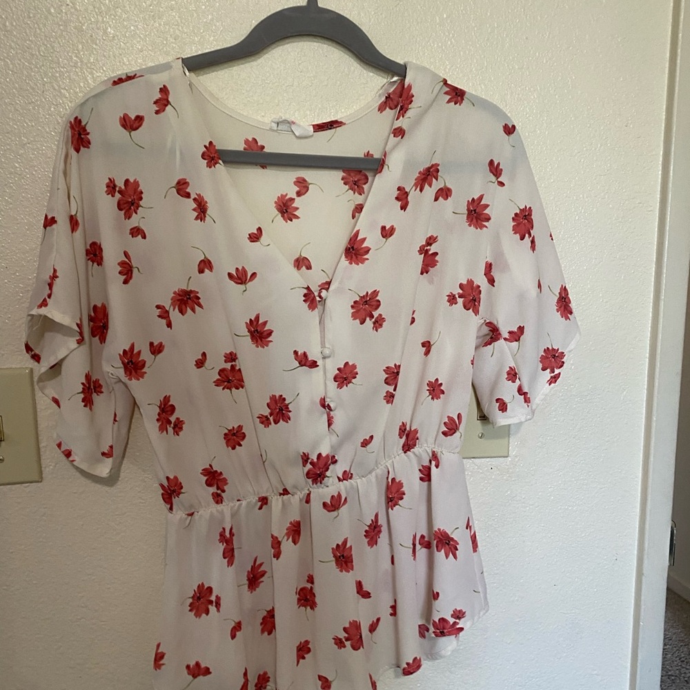 Sienna Sky White Flutter Sleeve Wrap Blouse